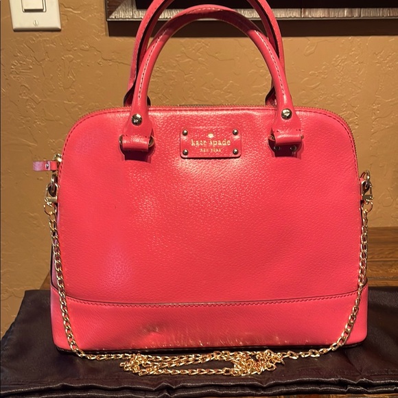 Kate Spade Sadie Pink Pebbled Leather Satchel/Crossbody Bag - Picture 1 of 11